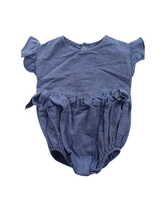 A Blue Short Sleeve Bodysuits from Lil' Lemons in size 6-12M for girl. (Front View)