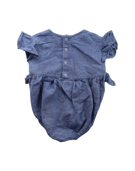 A Blue Short Sleeve Bodysuits from Lil' Lemons in size 6-12M for girl. (Back View)
