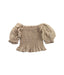 A Beige Short Sleeve Tops from Seed in size 4T for girl. (Back View)