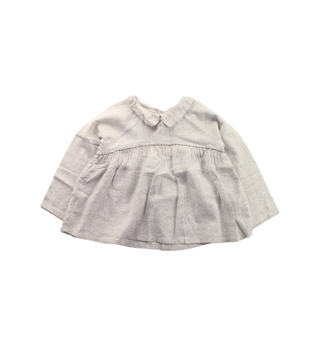 A White Long Sleeve Tops from Velveteen in size 3T for girl. (Front View)