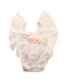A White Short Sleeve Bodysuits from Velveteen in size 0-3M for girl. (Front View)
