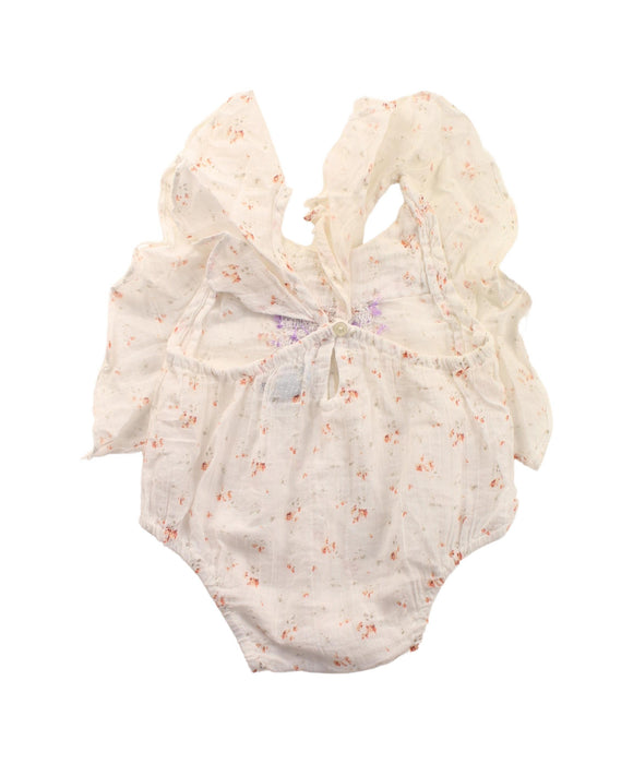 A White Short Sleeve Bodysuits from Velveteen in size 3-6M for girl. (Back View)