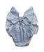 A Blue Short Sleeve Bodysuits from Velveteen in size 3-6M for girl. (Back View)