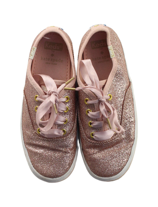 A Pink Sneakers from Keds in size 5T for girl. (Back View)
