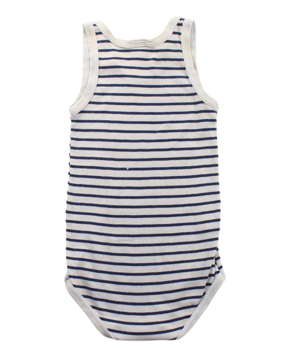 A Blue Sleeveless Bodysuits from Petit Bateau in size 2T for boy. (Back View)
