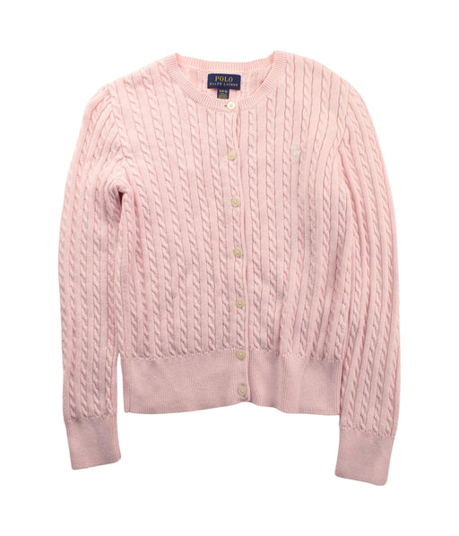 A Pink Cardigans from Polo Ralph Lauren in size 8Y for girl. (Front View)
