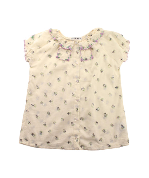 A White Short Sleeve Shirts from Emile et Ida in size 10Y for girl. (Front View)