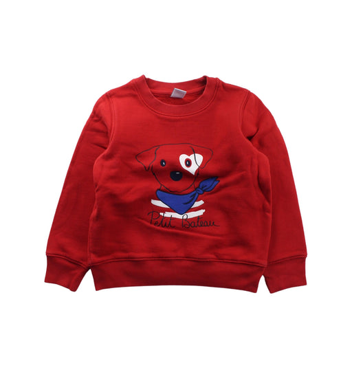 A Red Crewneck Sweatshirts from Petit Bateau in size 6T for boy. (Front View)