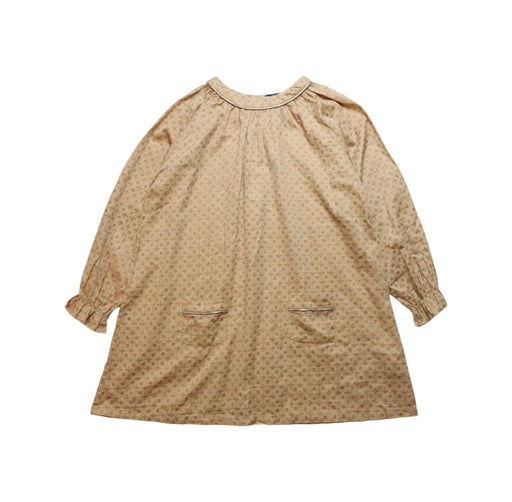 A Brown Long Sleeve Dresses from Velveteen in size 6T for girl. (Front View)