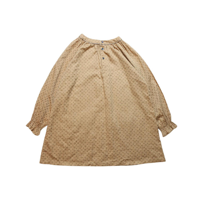 A Brown Long Sleeve Dresses from Velveteen in size 6T for girl. (Back View)