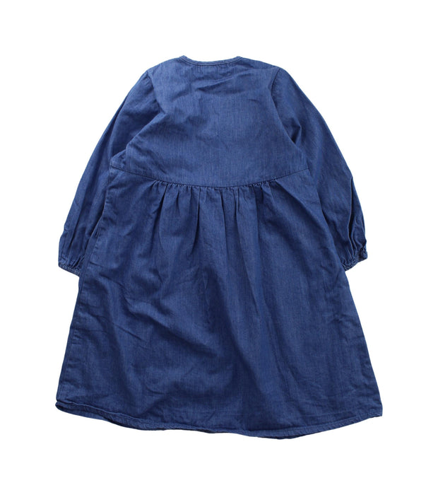 A Blue Long Sleeve Dresses from Excuse My French in size 4T for girl. (Back View)