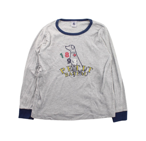 A White Long Sleeve T Shirts from Petit Bateau in size 8Y for boy. (Front View)