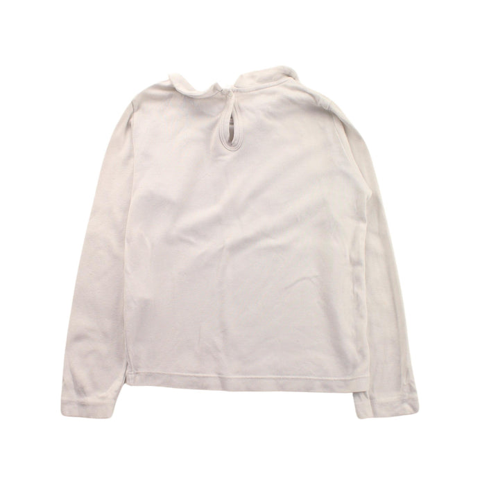 A White Long Sleeve Tops from Petit Bateau in size 6T for girl. (Back View)