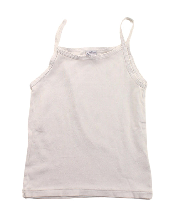 A White Sleeveless T Shirts from Petit Bateau in size 4T for girl. (Front View)