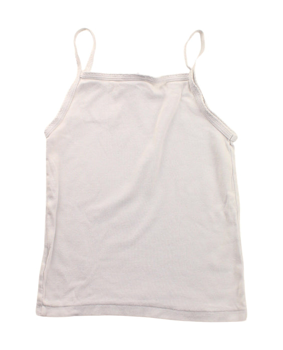 A White Sleeveless T Shirts from Petit Bateau in size 4T for girl. (Back View)