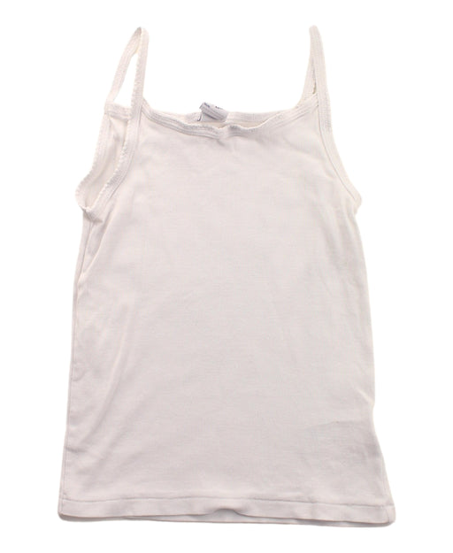 A White Sleeveless T Shirts from Petit Bateau in size 4T for girl. (Front View)