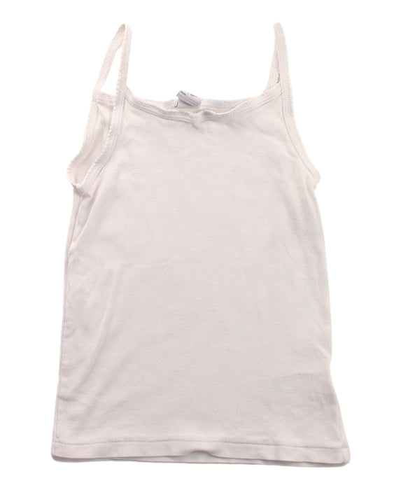 A White Sleeveless T Shirts from Petit Bateau in size 4T for girl. (Front View)