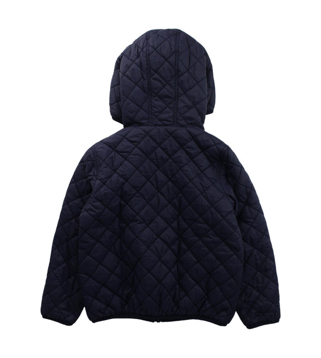 A Blue Puffer/Quilted Jackets from Petit Bateau in size 5T for girl. (Back View)