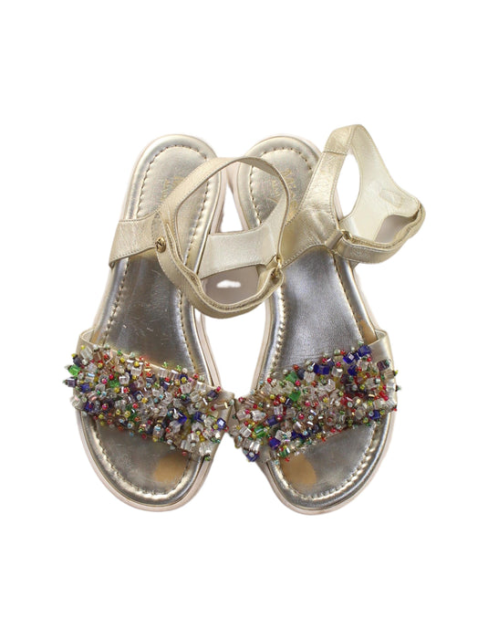 A Silver Sandals from Missouri in size 10Y for girl. (Back View)