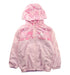 A Pink Zippered Sweatshirts from Adidas in size 5T for girl. (Front View)