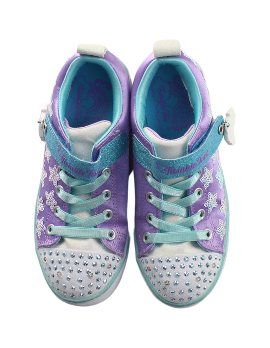 A Purple Sneakers from Skechers in size 6T for girl. (Back View)