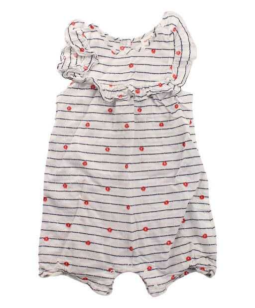 A White Short Sleeve Rompers from Seed in size 12-18M for girl. (Front View)