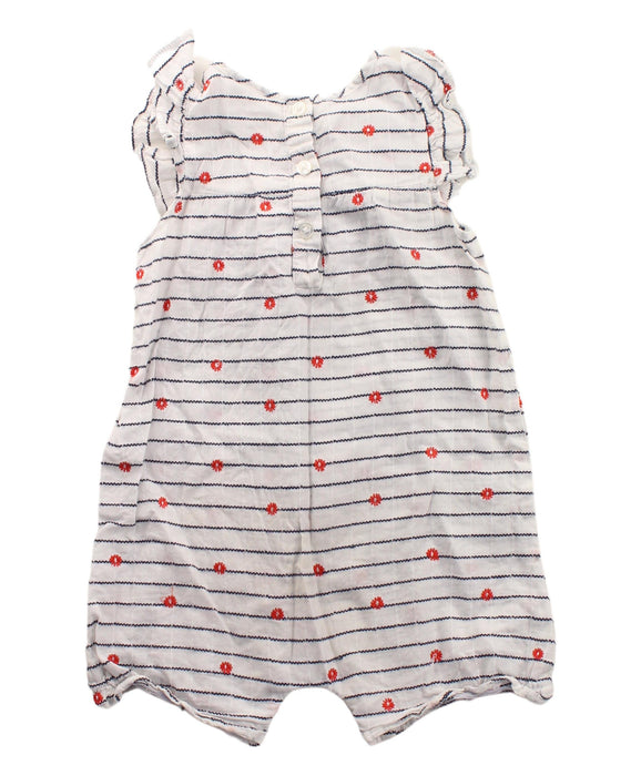 A White Short Sleeve Rompers from Seed in size 12-18M for girl. (Back View)