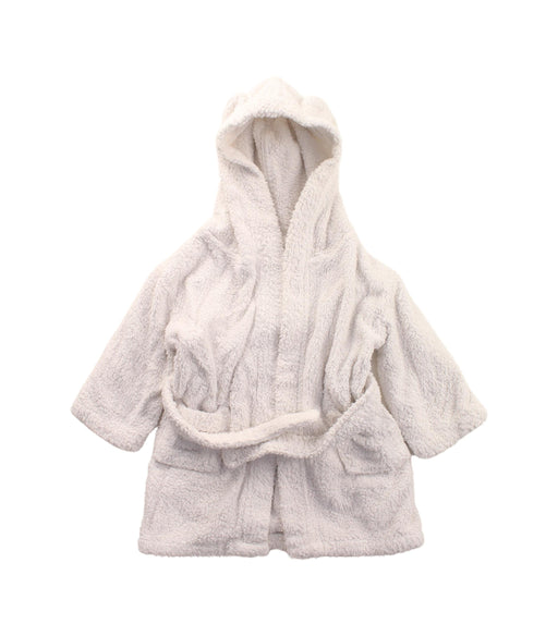 A White Bathrobes from The Little White Company in size 6-12M for neutral. (Front View)