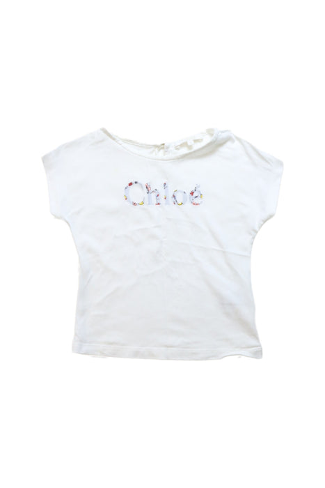 A White Short Sleeve T Shirts from Chloe in size 2T for girl. (Front View)