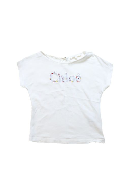 A White Short Sleeve T Shirts from Chloe in size 2T for girl. (Front View)