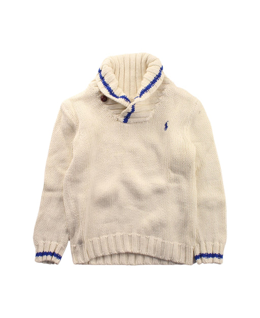 A White Knit Sweaters from Polo Ralph Lauren in size 5T for boy. (Front View)