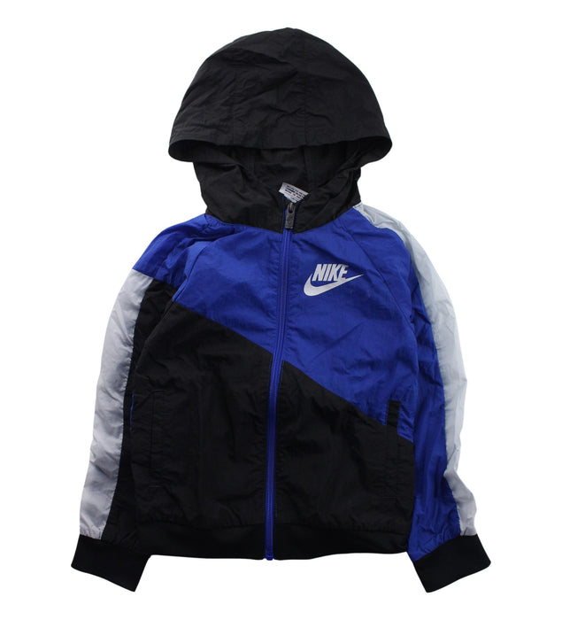 A Blue Lightweight Jackets from Nike in size 5T for boy. (Front View)