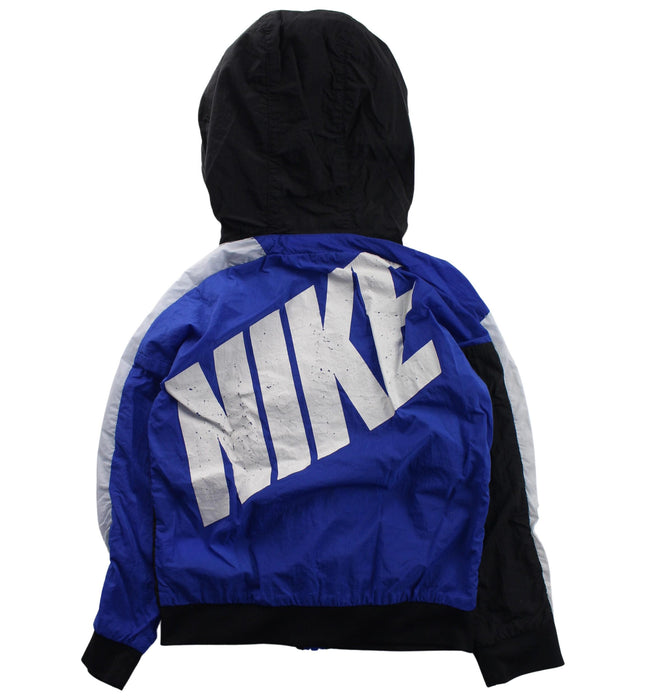 A Blue Lightweight Jackets from Nike in size 5T for boy. (Back View)