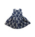 A Blue Sleeveless Dresses from Mides in size 12-18M for girl. (Back View)