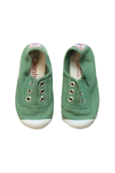 A Green Slip Ons from Cienta in size 18-24M for boy. (Back View)