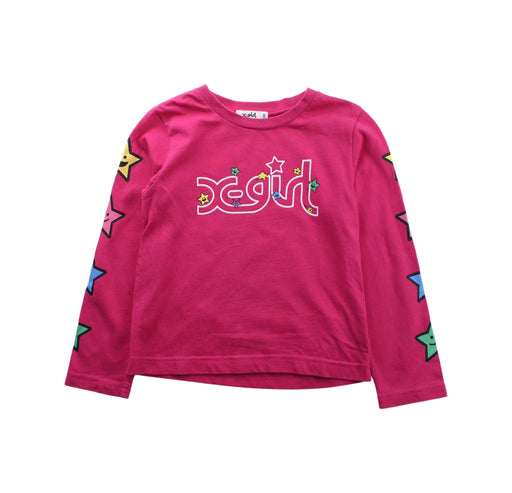 A Pink Long Sleeve T Shirts from X-girl in size 5T for girl. (Front View)