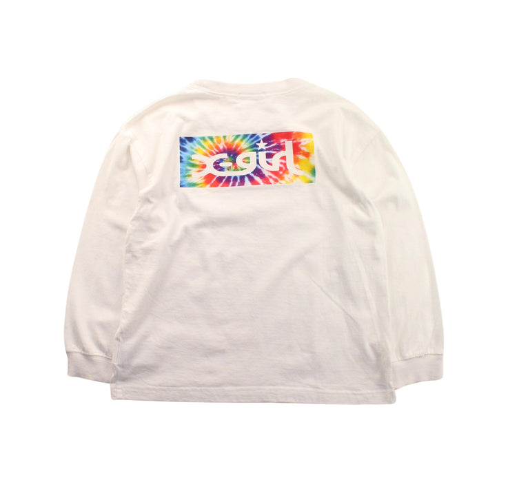 A White Crewneck Sweatshirts from X-girl in size 5T for girl. (Back View)