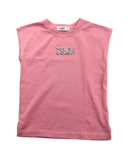 A Pink Sleeveless T Shirts from X-girl in size 5T for boy. (Front View)