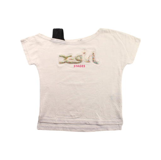 A White Short Sleeve T Shirts from X-girl in size 5T for girl. (Front View)