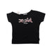 A Black Short Sleeve T Shirts from X-girl in size 4T for girl. (Front View)