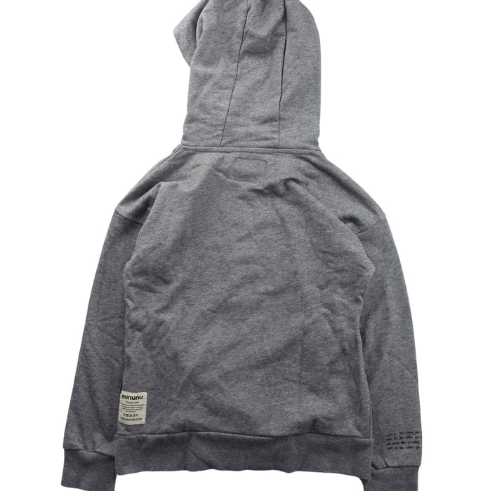 A Grey Hooded Sweatshirts from Nununu in size 6T for boy. (Back View)