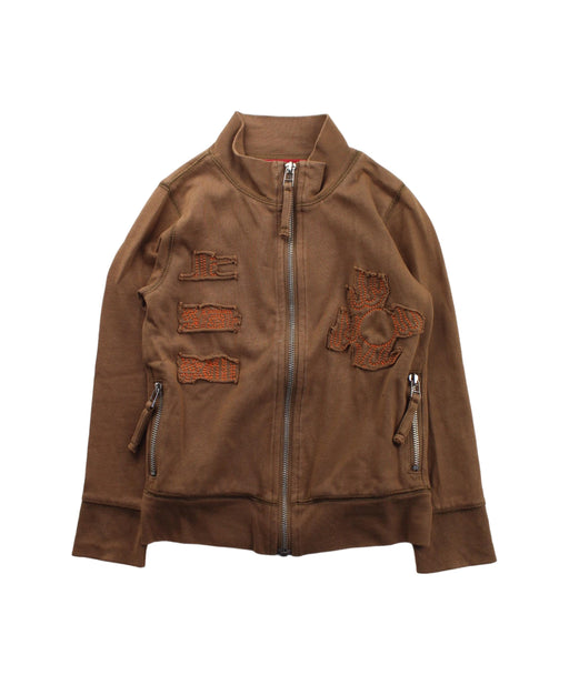 A Brown Lightweight Jackets from Shanghai Tang in size 4T for girl. (Front View)