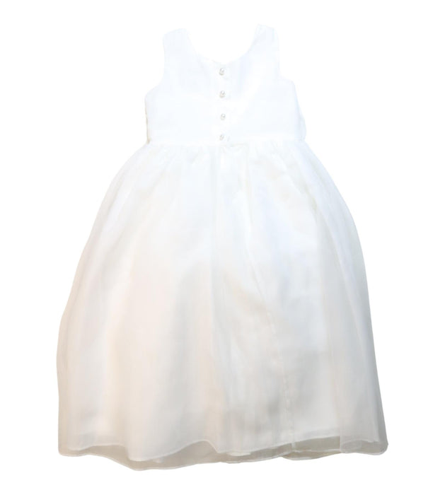 A White Sleeveless Dresses from Us Angels in size 5T for girl. (Back View)