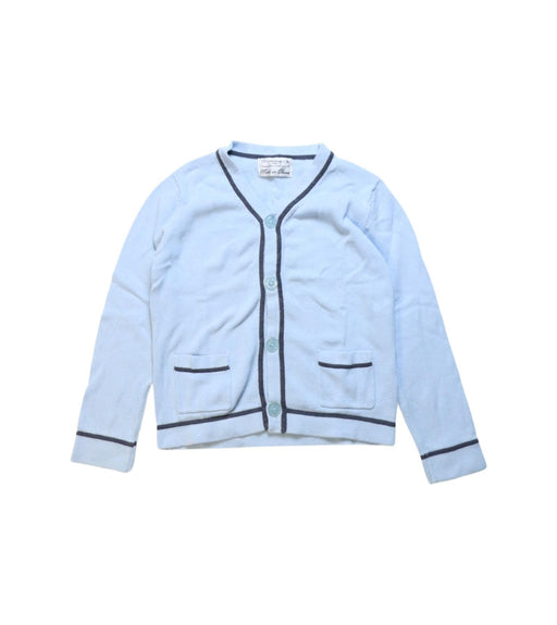 A Blue Cardigans from Bleu Comme Gris in size 6T for boy. (Front View)