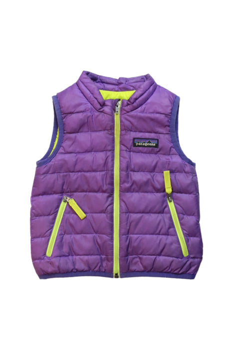 A Purple Outerwear Vests from Patagonia in size 6-12M for girl. (Front View)