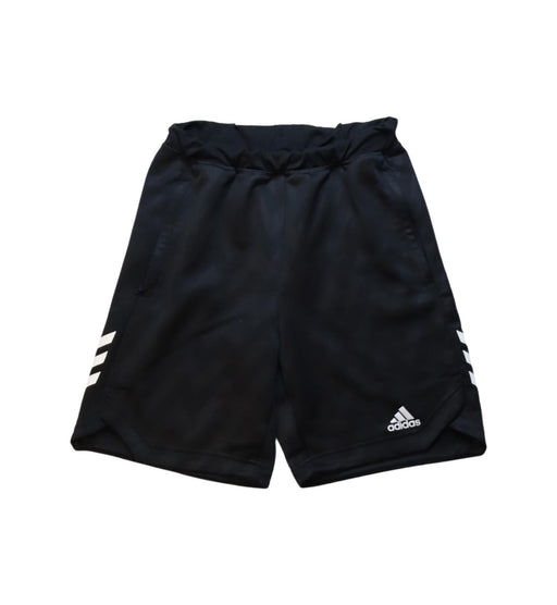 A Black Shorts from Adidas in size 11Y for boy. (Front View)