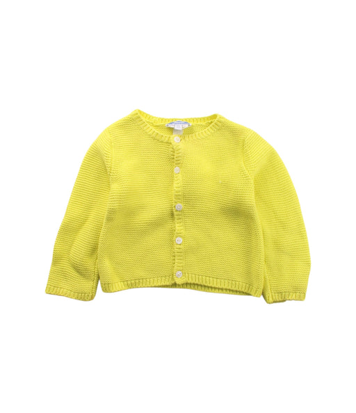 A Yellow Cardigans from Jacadi in size 6-12M for girl. (Front View)