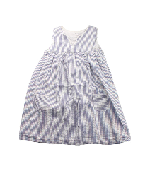 A Blue Sleeveless Dresses from The Little White Company in size 4T for girl. (Front View)