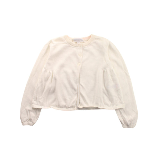 A White Cardigans from The Little White Company in size 5T for girl. (Front View)
