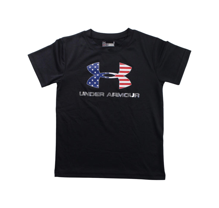 A Black Short Sleeve T Shirts from Under Armour in size 5T for boy. (Front View)